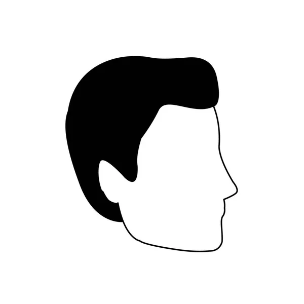 Avatar man face icon, flat design — ストックベクタ
