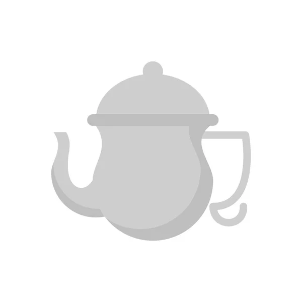 Kitchen teapot ceramic utensil icon — ストックベクタ