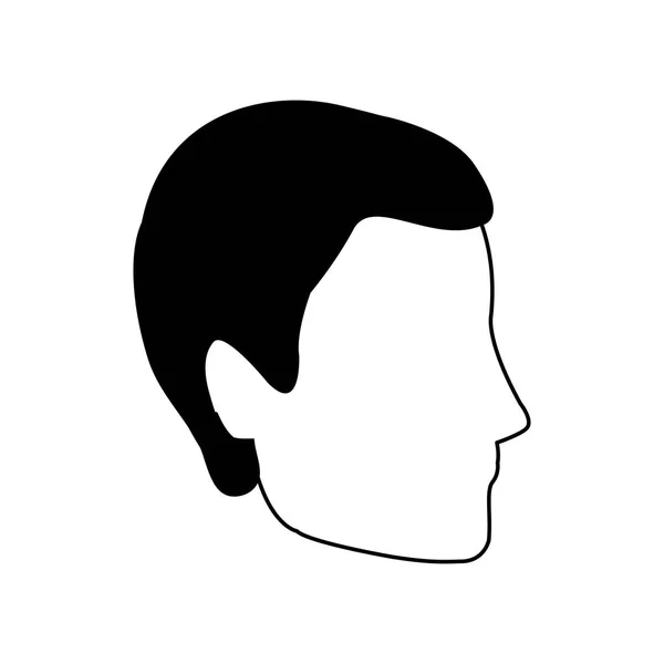 Avatar homme visage icône, design plat — Image vectorielle