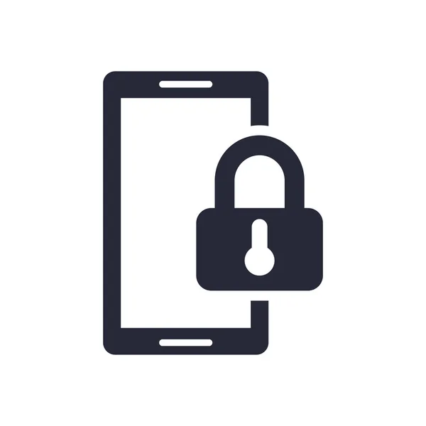 Appareil smartphone avec cadenas de sécurité — Image vectorielle
