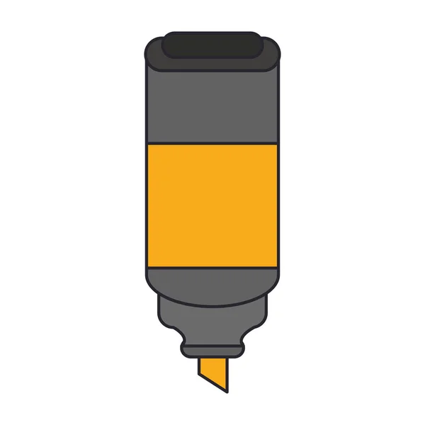 Iluminador pluma suministro aislado icono — Vector de stock