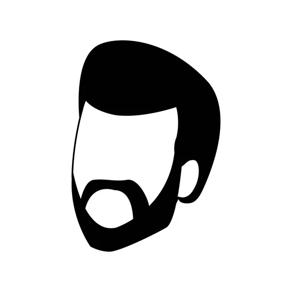 Hombre adulto con el icono de la barba, diseño plano — Vector de stock