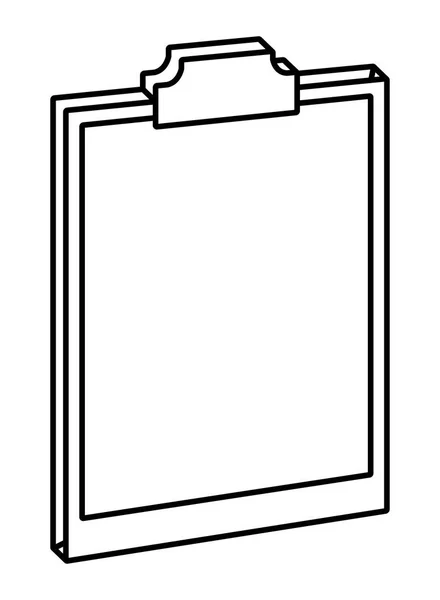 Порожній ізометричний символ буфера обміну документами в чорно-білому — стоковий вектор