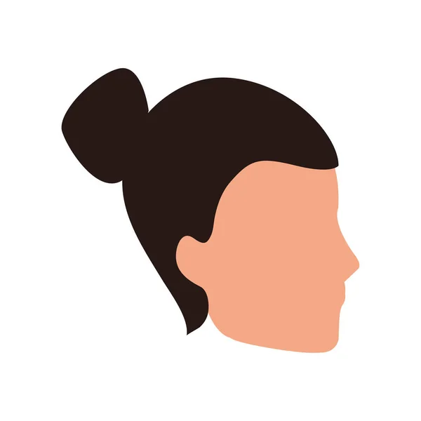 Avatar weibliche Ikone, flaches Design — Stockvektor
