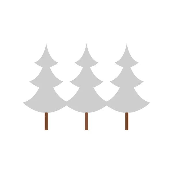 Kiefern Bäume Wald Szene Ikone — Stockvektor