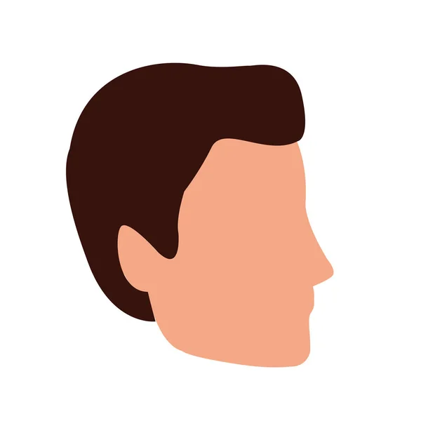 Avatar homme visage icône, design plat — Image vectorielle