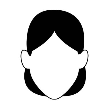 Öntanımlı kadın yüz simgesi, düz tasarım