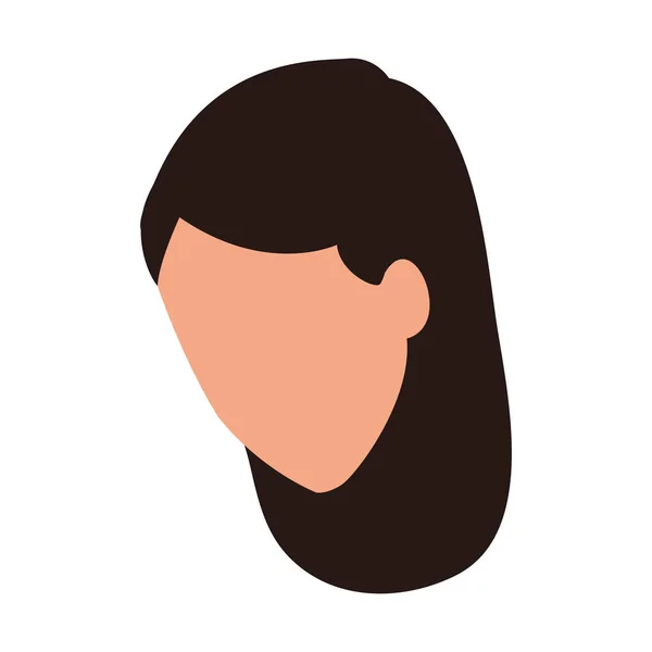 Icône visage femme, design plat — Image vectorielle