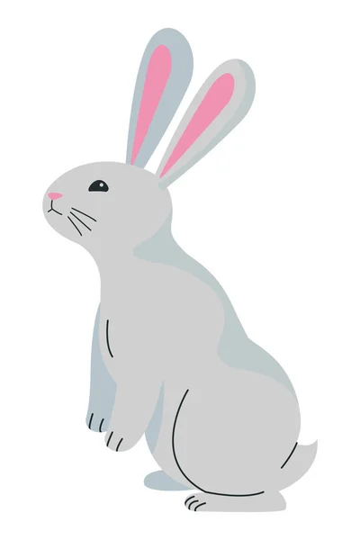 Carino animale domestico coniglio cartone animato — Vettoriale Stock