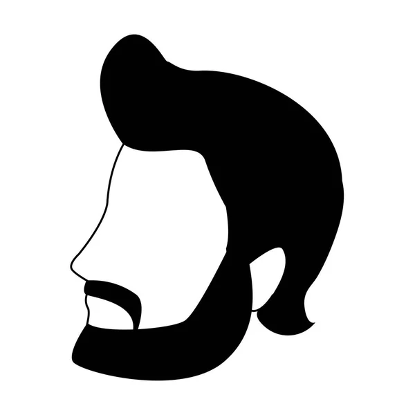 Avatar homme avec icône de barbe, design plat — Image vectorielle