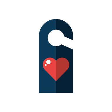 Mutlu sevgililer günü etiketi ve kalp asılı