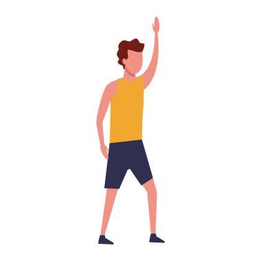 Spor elbiseli avatar adam, düz tasarım