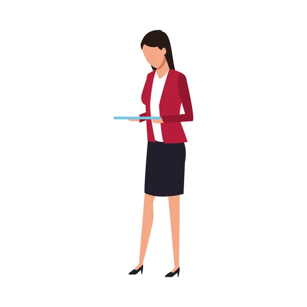 Avatar business vrouw pictogram, plat ontwerp — Stockvector