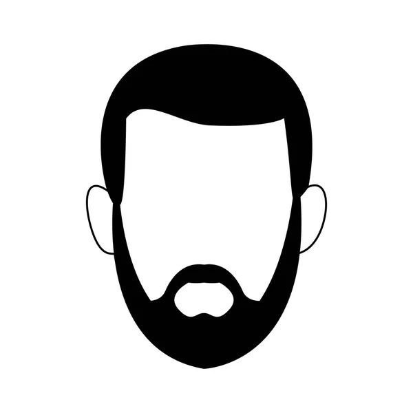 Avatar uomo con icona barba, design piatto — Vettoriale Stock