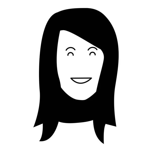 Dessin animé femme adulte icône, design plat — Image vectorielle