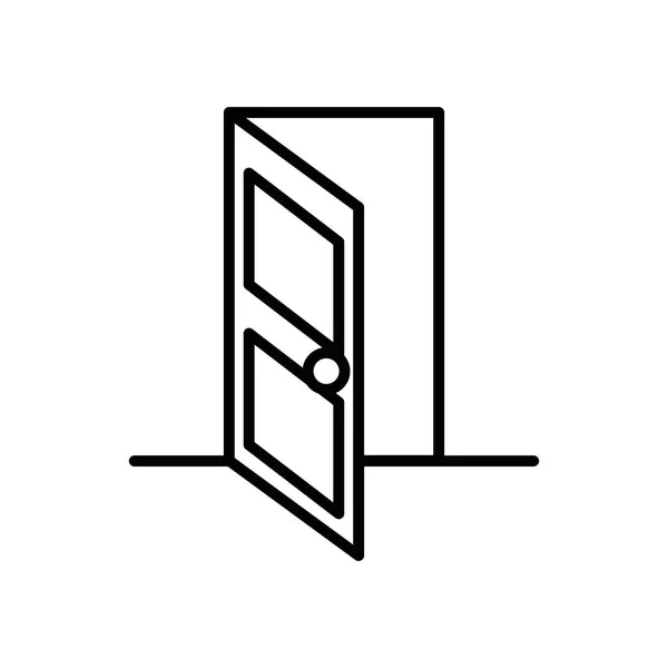 Porta da casa ícone isolado aberto — Vetor de Stock