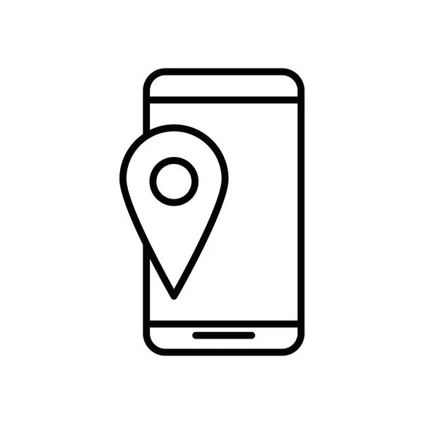 Dispositivo smartphone con aplicación gps — Vector de stock