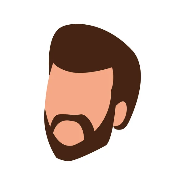 Homem adulto com ícone de barba, design plano — Vetor de Stock