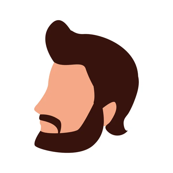 Avatar man med skägg ikon, platt design — Stock vektor