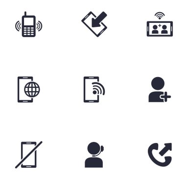 Telefon ayarları simgeleri demeti