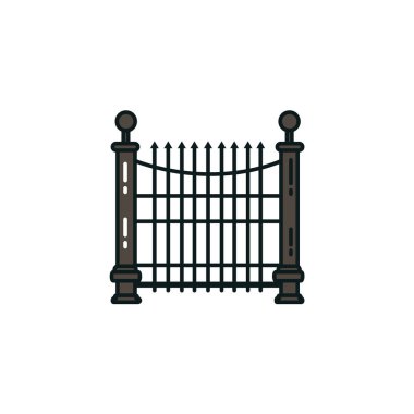 Cadılar Bayramı çiti kapısı düz biçim simgesi