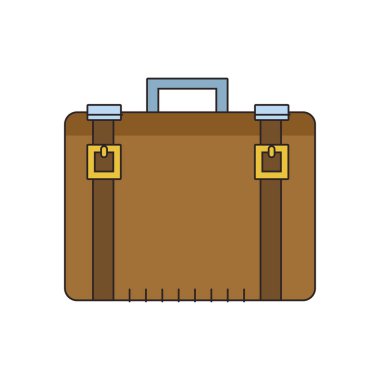 evrak çantası aksesuar simgesi, düz tasarım