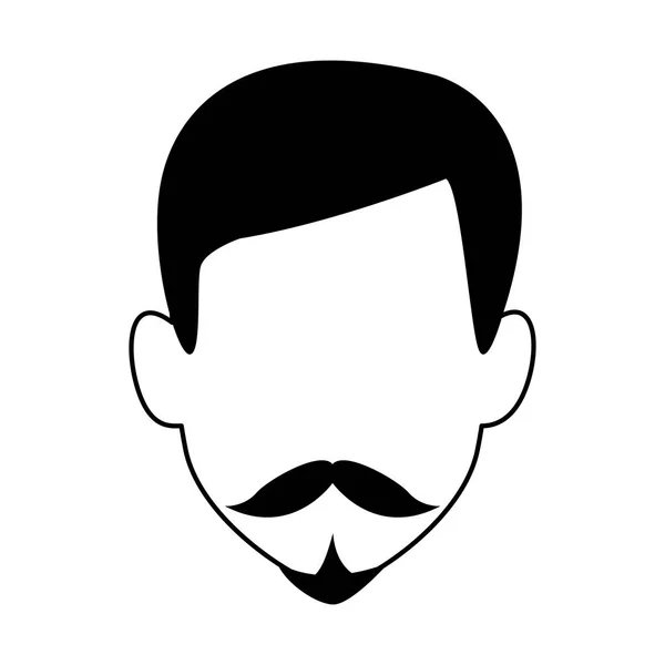 Аватар человек с бородой и усами — стоковый вектор