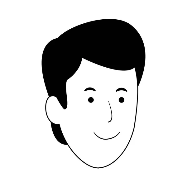 Kreslený chlapec tvář ikona, plochý design — Stockový vektor