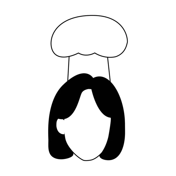 Mulher avatar com chapéu chef, design plano — Vetor de Stock