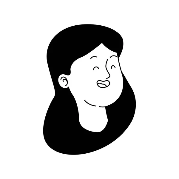 Mignon adolescent fille sourire icône — Image vectorielle