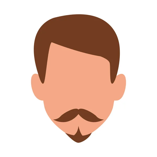 Avatar homme avec barbe et moustache — Image vectorielle