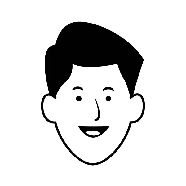 Kreskówka młody człowiek twarz ikona — Wektor stockowy