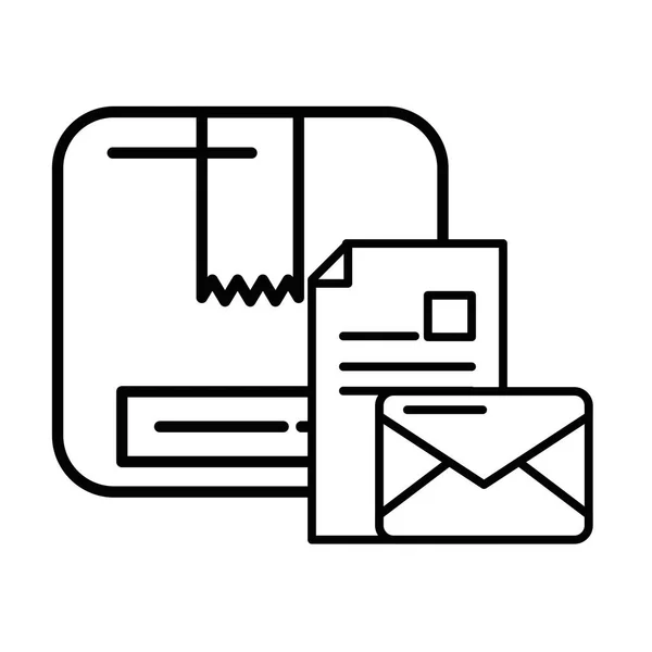 Caja de cartón embalaje servicio postal — Archivo Imágenes Vectoriales