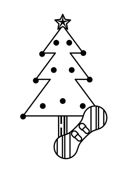 快乐的圣诞松树图标 — 图库矢量图片