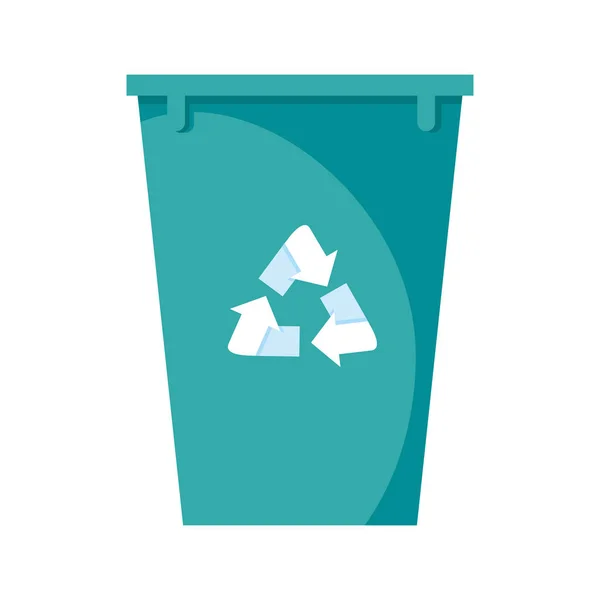 Recycle bin pot isolated icon — 스톡 벡터