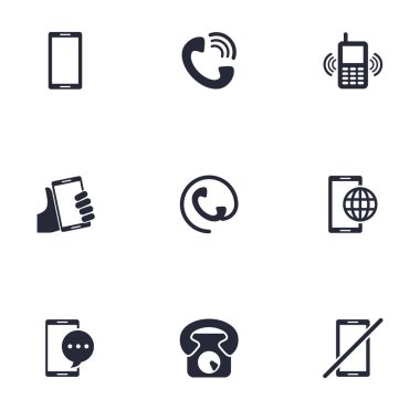 Telefon ayarları simgeleri demeti