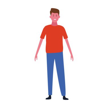 karikatür adam simgesi, düz tasarım