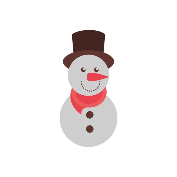 Buon Natale pupazzo di neve personaggio carino — Vettoriale Stock