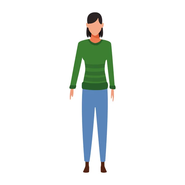 Avatar femme debout icône — Image vectorielle