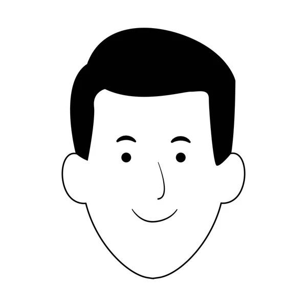 Happy man face icon, flat design — Stock Vector