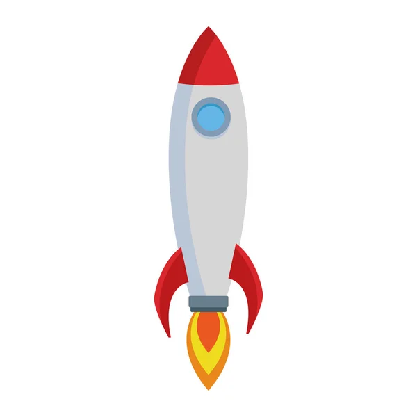 Space rocket icon, flat design — Stock Vector