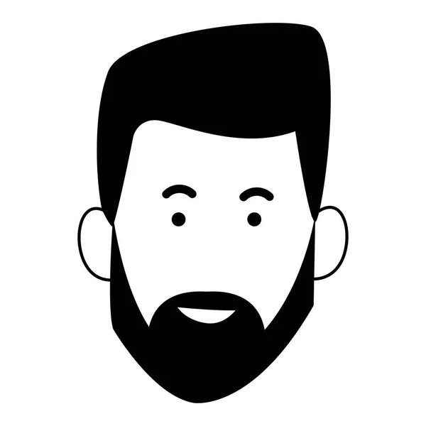 Cartone animato uomo con barba, design piatto — Vettoriale Stock