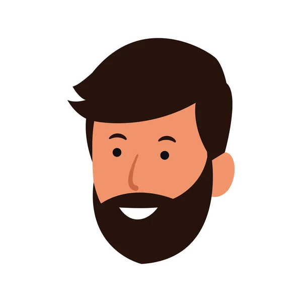 Happy man with beard icon — Stock Vector