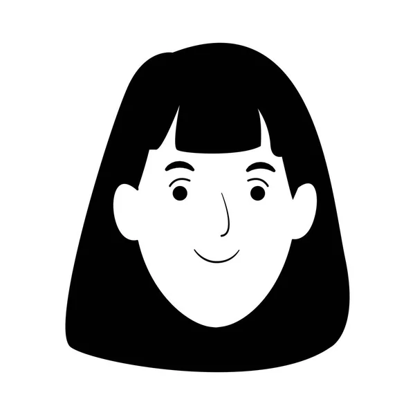 Ikona twarzy kobiety, płaski design — Wektor stockowy