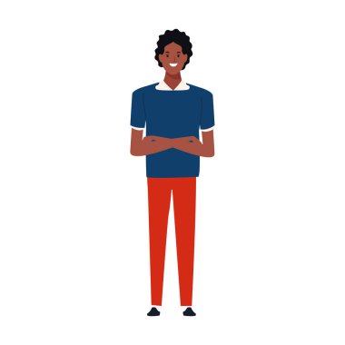 Sıradan giyinen bir adam, renkli tasarım.