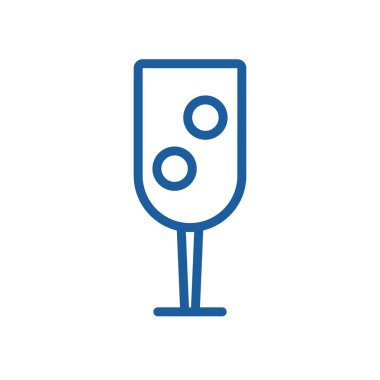 Şampanya bardakları izole edilmiş ikon içerler