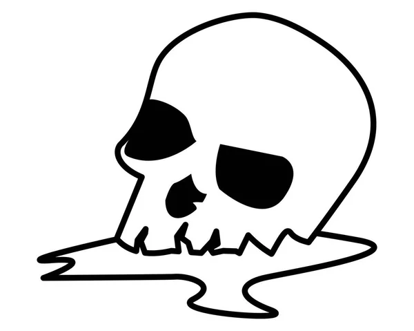 Halloween crânio cabeça ícone isolado — Vetor de Stock
