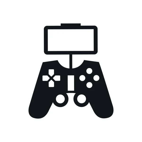 Video game control met display handvat pictogram — Stockvector