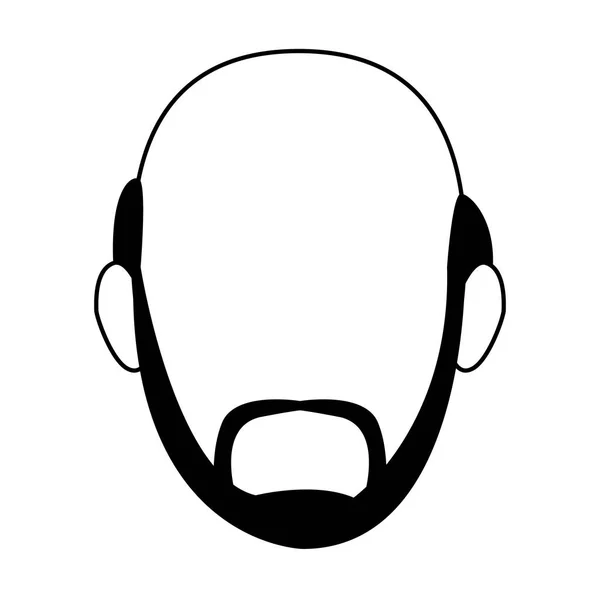 Hombre avatar con el icono de la barba, diseño plano — Vector de stock