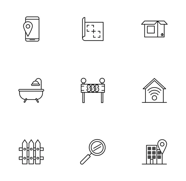 Bundle of real estate set icons — 스톡 벡터